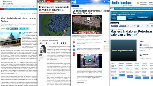 Así tratan el escándalo de Petrobras los medios locales