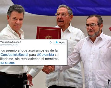 La respuesta de la guerrilla al Nobel otorgado al presidente colombiano