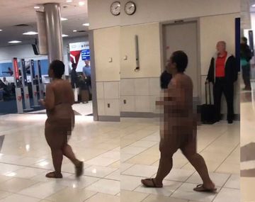 La mujer logró que la arrestaran por andar desnuda en el aeropuerto