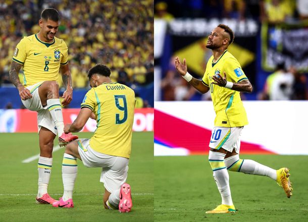 Con la vuelta de Neymar, Brasil le ganó 3-0 a Escocia con un doblete de Vinícius y quedó puntera en su grupo Con la vuelta de Neymar, Brasil le ganó 3-0 a Escocia con un doblete de Vinícius y quedó puntera en su grupo