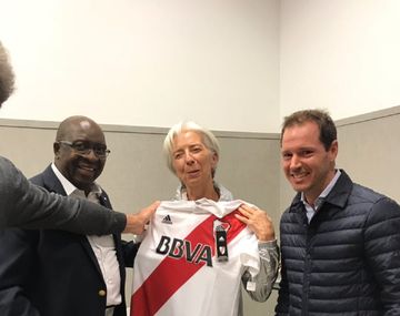 Lagarde en River - Crédito: cariverplate.com.ar