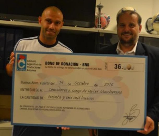 Le sobran: Mascherano donó un millón de huevos a comedores infantiles