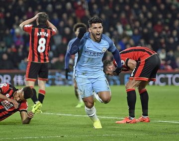Kun Agüero puso el 2 a 0 del Manchester City ante&nbsp;Bournemouth