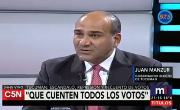 Manzur en C5N: La oposición instaló el fraude