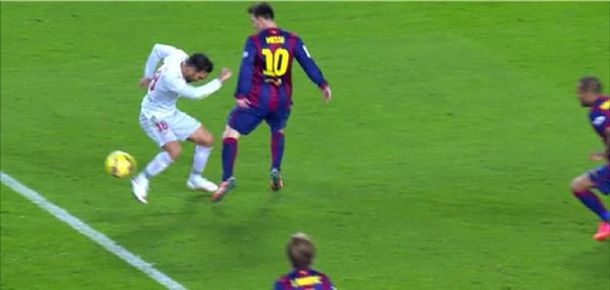 Ante el Atlético Madrid, Messi cometió el primer penal de su carrera