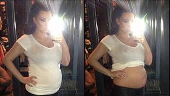 Kim Kardashian se mostró embarazada y feliz Kim Kardashian se mostró embarazada y feliz