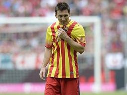 Leo Messi con la Senyera