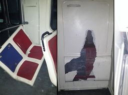 asi quedaron los trenes que fueron vandalizados por hinchas de boca