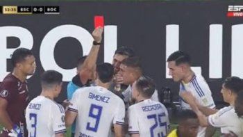 noche complicada para boca: asi fue la expulsion de santiago ascacibar