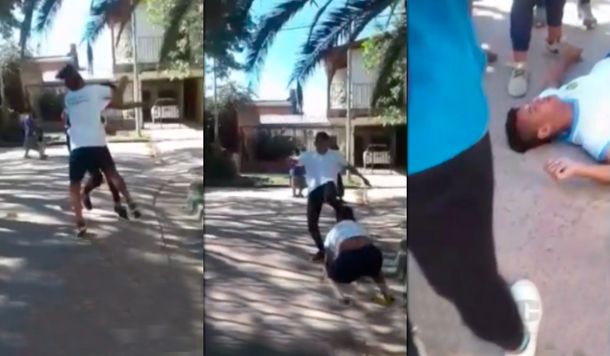 Brutal pelea entre alumnos: un chico recibió una patada en la cara