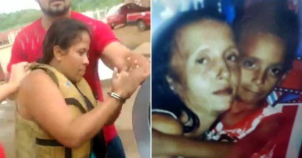 Izquierda: la mujer al ser detenida. Derecha: las víctimas del doble crimen