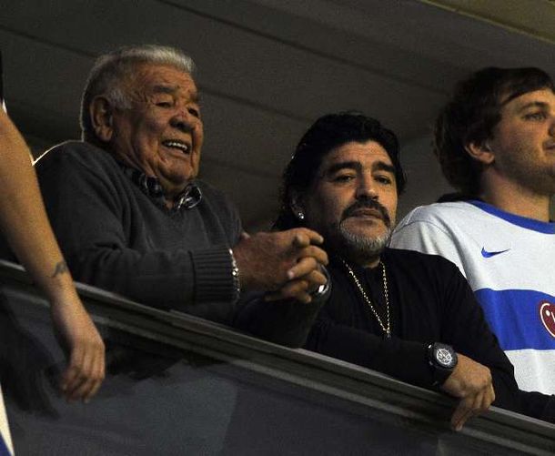 Diego estuvo en La Bombonera en la primer final ante el Corinthians por la Libertadores.