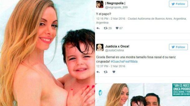 Destrozan en las redes a Gisela Bernal por su producción hot con su hijo