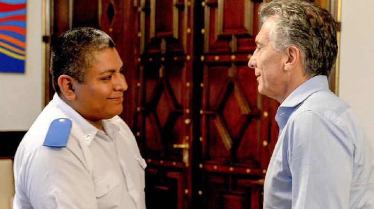 Mauricio Macri y Luis Chocobar