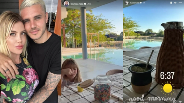 Wanda Nara y Mauro Icardi desayunaron con sus hijas