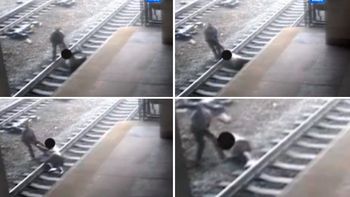 dramatico: vio que un hombre se iba a suicidar en las vias del tren, se tiro y lo salvo dramatico: vio que un hombre se iba a suicidar en las vias del tren, se tiro y lo salvo