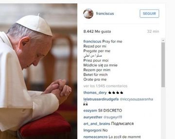 La primera foto del papa Francisco en Instagram