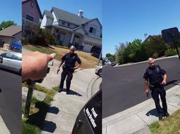 un hombre grabo el momento en que un policia lo amenazo con un arma un hombre grabo el momento en que un policia lo amenazo con un arma