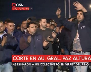 Piquete en avenida General Paz por el chofer asesinado