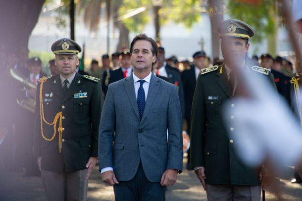 El presidente Luis Lacalle Pou durante el Día del Ejército.