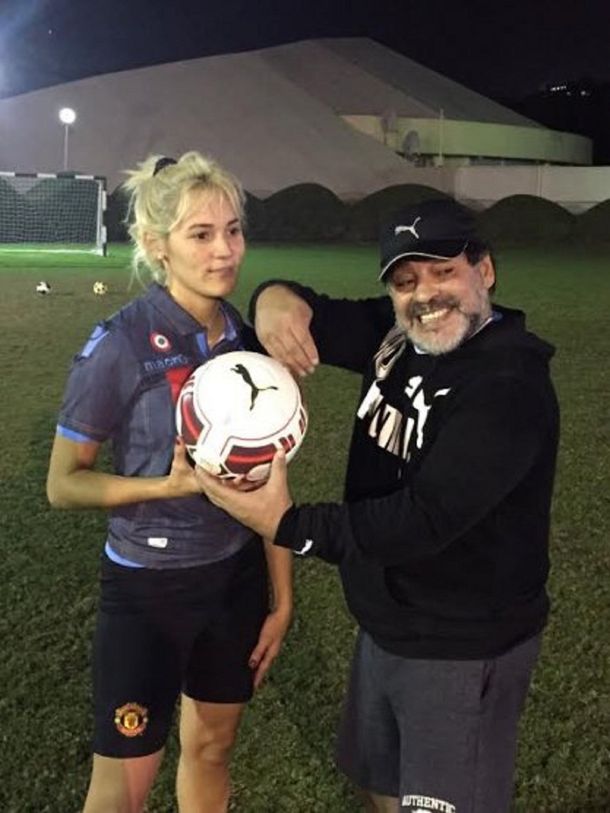 Diego Maradona y Rocío Oliva entrenaron juntos en Dubai