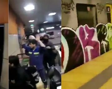 VIDEOS: Así agredieron a empleados del subte y pintaron una de las formaciones