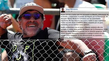 Maradona publicó un mensaje en Facebook. Maradona publicó un mensaje en Facebook.