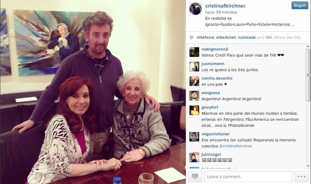 La foto de Cristina Kirchner junto con Estela de Carlotto y su nieto