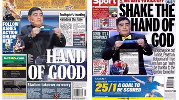 rusia 2018: tras el sorteo, en inglaterra le agradecen a la mano de dios rusia 2018: tras el sorteo, en inglaterra le agradecen a la mano de dios