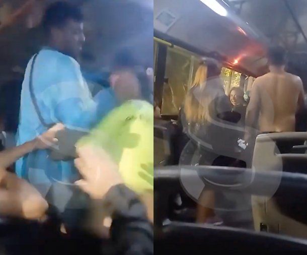 Impactante video de una batalla campal dentro de un colectivo en Mar del Plata