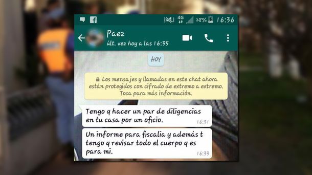 Uno de los mensajes que recibió del Policía