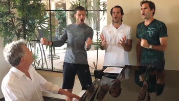 Los tenistas se relajan a puro canto Los tenistas se relajan a puro canto