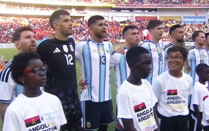 Así sonó el Himno Argentino en el amistoso de la Selección en Angola