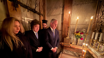 milei visito la iglesia del santo sepulcro a un ano del fallecimiento del papa francisco