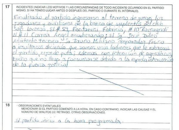 ¿Qué dice el informe del árbitro que complica la vida de San Lorenzo en la Libertadores?