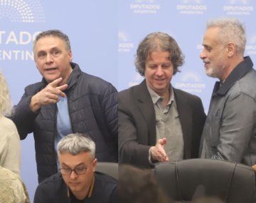 Mauro Federico y Jorge Rial en la comisión de libertad de expresión de Diputados.
