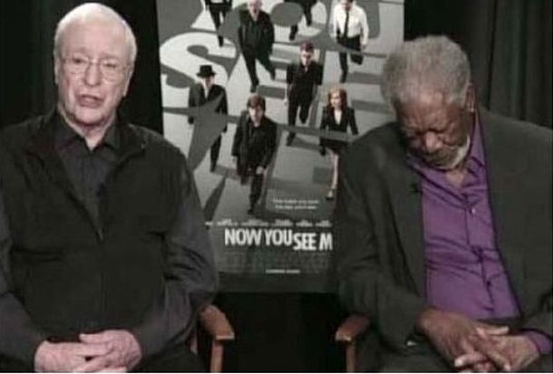 Morgan Freeman no daba más: se quedó dormido en la tele