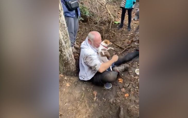 Perdió a su perra y la encontró atrapada en un pozo: el conmovedor rescate