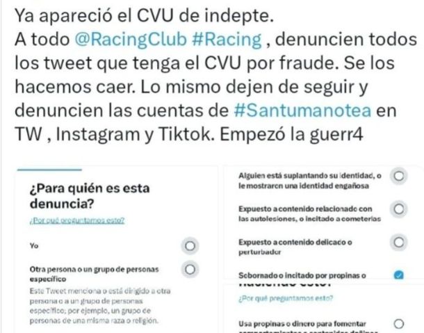 Denuncian que hinchas de Racing intentan sabotear la colecta de Santi Maratea para Independiente