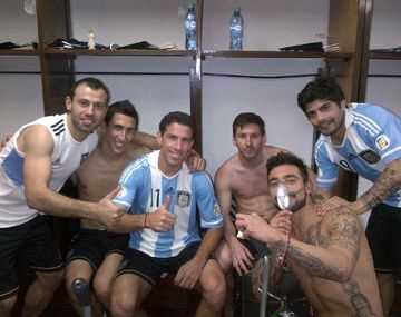 El festejo íntimo tras el empate de la Selección con Bolivia