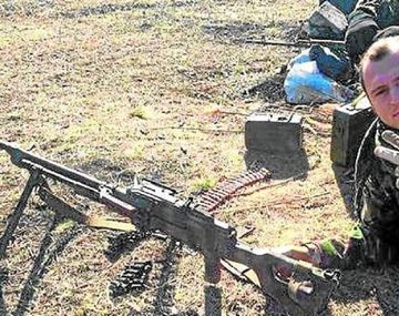 Zazulya, durante un entrenamiento paramilitar