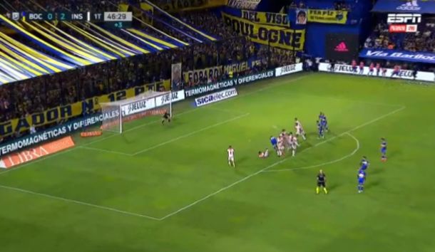 El golazo de Payero para el descuento de Boca ante Instituto