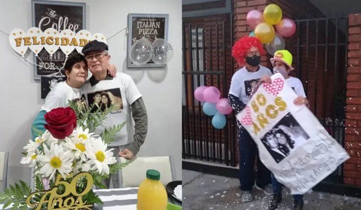 Un matrimonio de Neuquén celebraron sus Bodas de Oro bailando un vals en plena calle