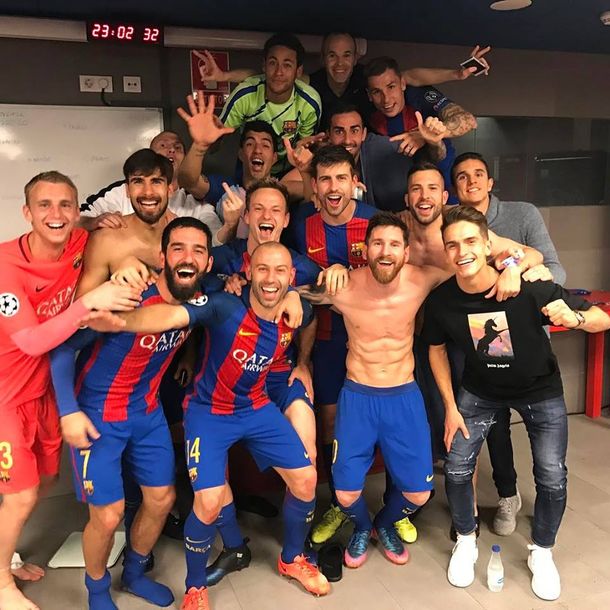 La foto del festejo íntimo tras la hazaña del Barcelona
