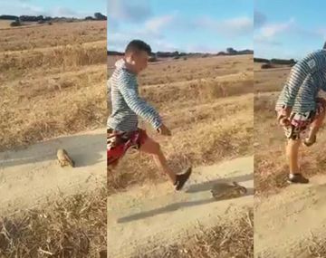 Gritó ¡Cristiano Ronaldo! y pateó un conejo a más de 20 metros