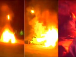 VIDEO: Dramático rescate de una mujer de un auto en llamas