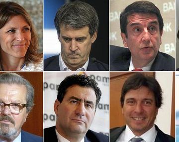 Arriba: Isela Costantini, Alfonso Prat Gay, Carlos Melconian y Daniel Chaín. Abajo: Néstor Abel Pérez Baliño, Carlos Regazzoni, Esteban Conte Grand y Martín Lousteau.