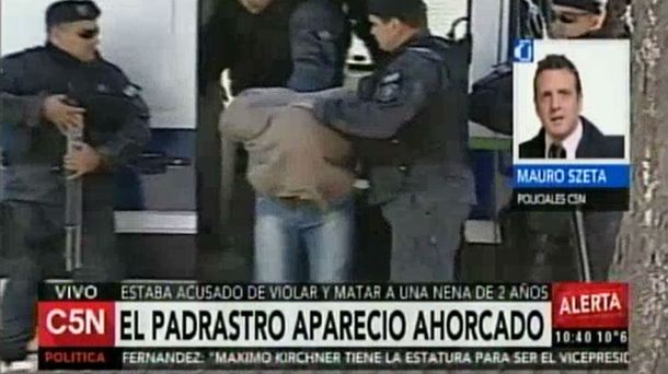 Apareció ahorcado el acusado de violar y matar a su hijastra de 2 años
