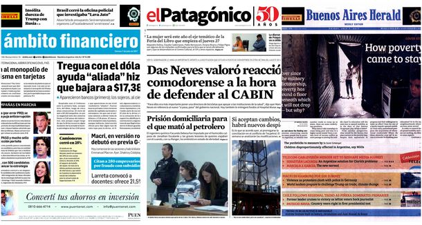 Tapas de diarios del viernes 7 de julio de 2017