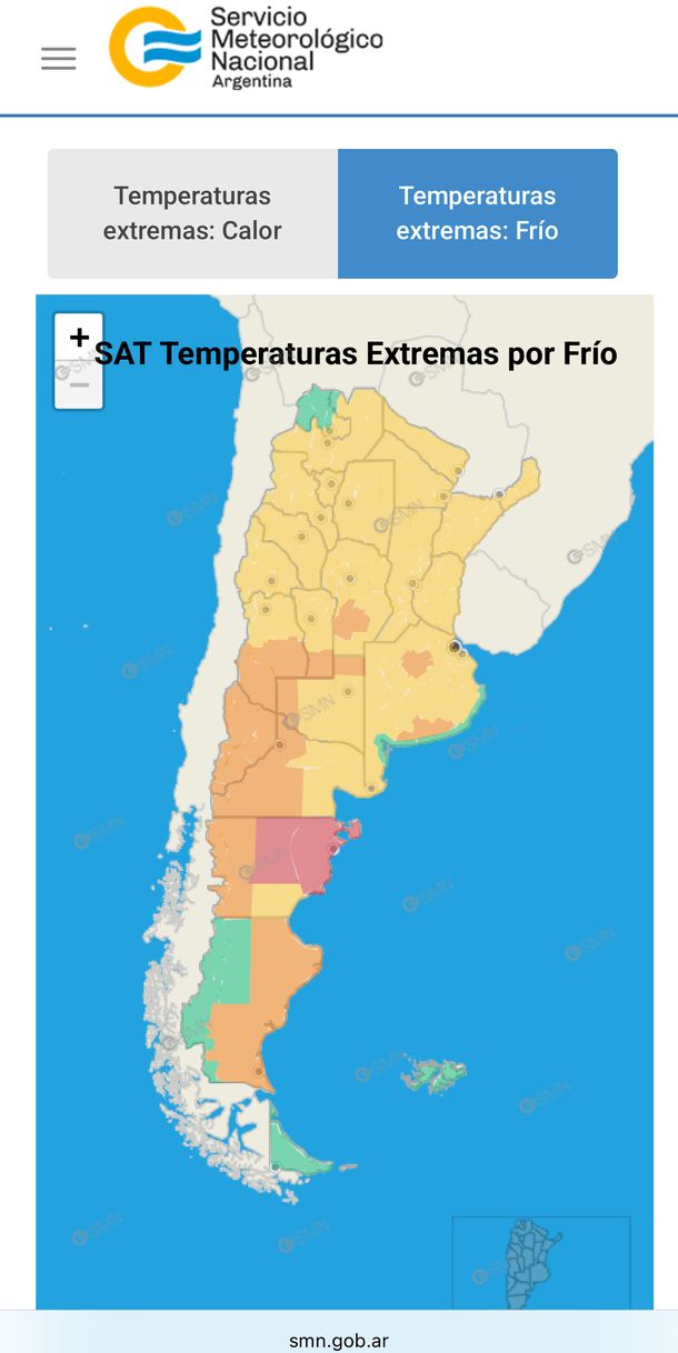Imagen del Servicio Metereológico Nacional.
